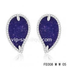 Cheap Van Cleef & Arpels Sweet Alhambra Leaf White Earrings,Lapis Lazuli